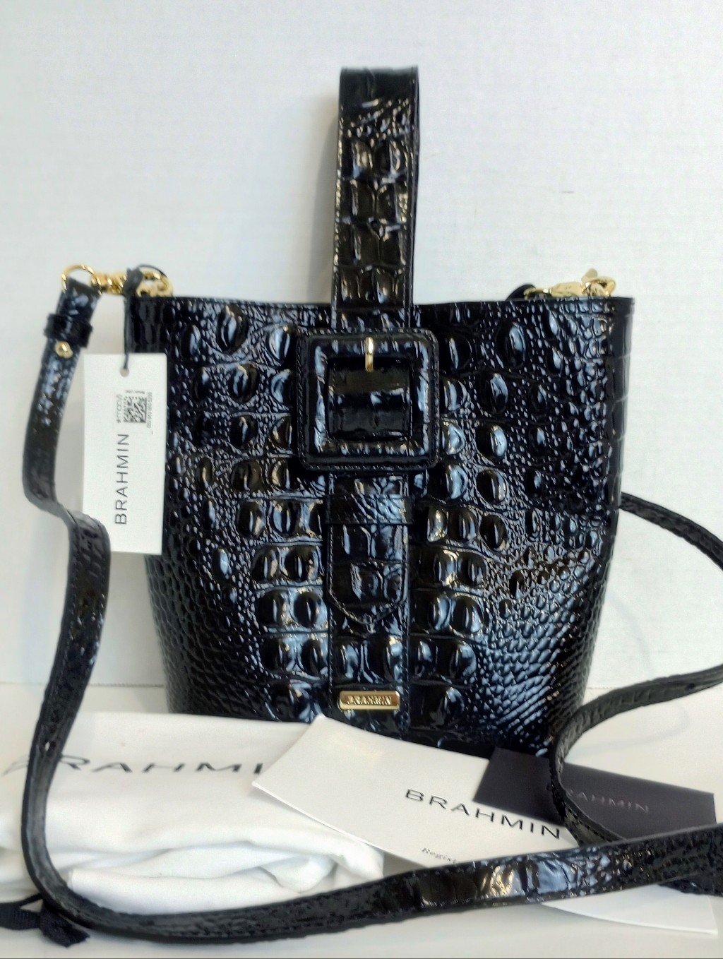 Nwt Brahmin Faith Black Melbourne 3 In 1 Crossbody Satchel Wristlet